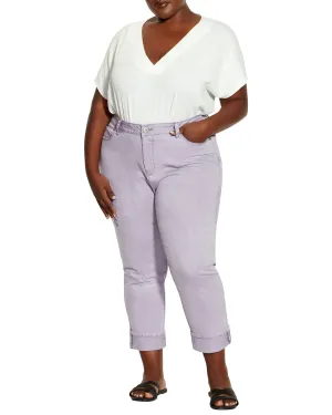 Arabella Embroidered Cropped Denim | Lilac
