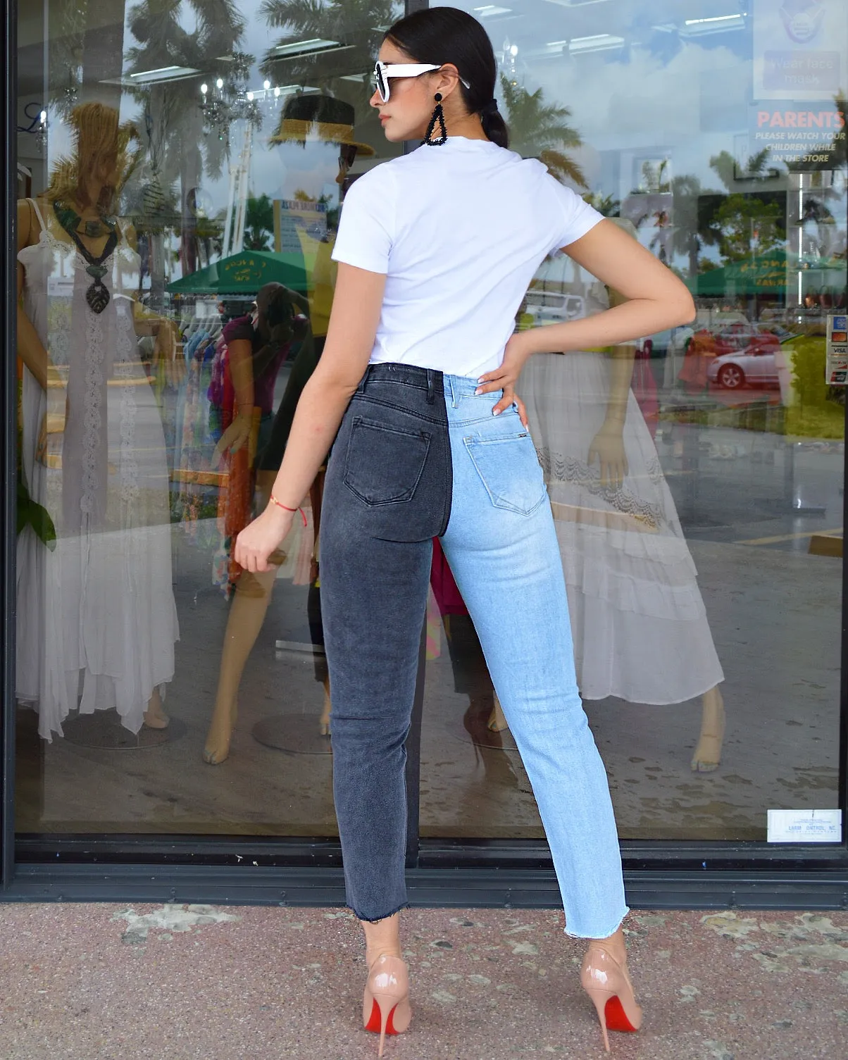 Awesome Style Color Block Denim Pants