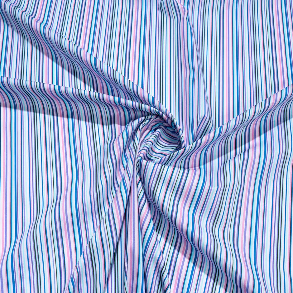 Blue & Pink Striped Pure Cotton