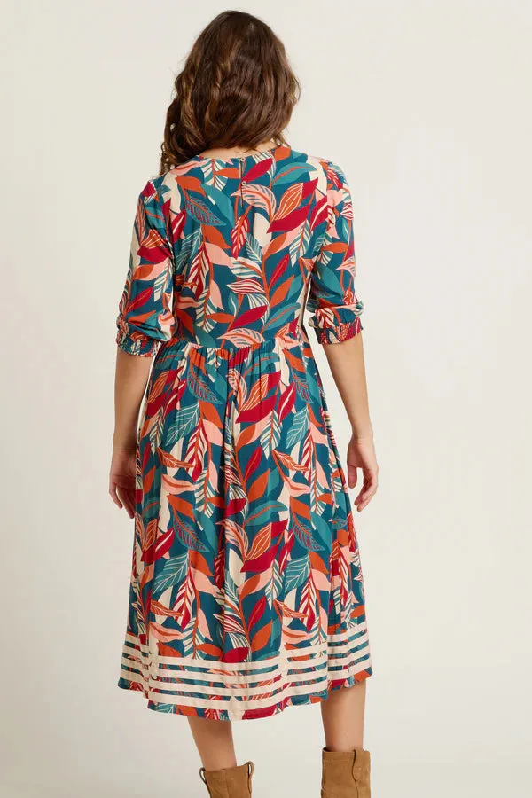 Brakeburn 10 Evergreen Leaves Midi Dress