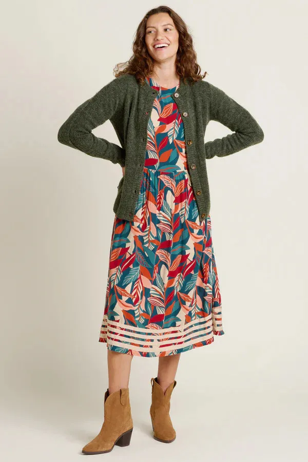 Brakeburn 10 Evergreen Leaves Midi Dress