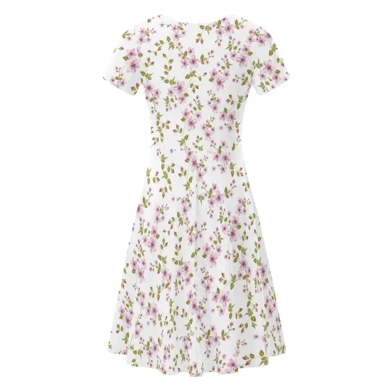 Butterfly Charmer Purple Floral Dress for Garden Party Glam