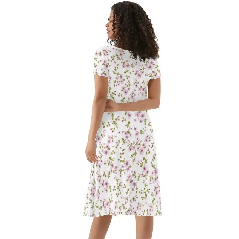 Butterfly Charmer Purple Floral Dress for Garden Party Glam