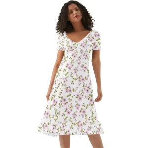 Butterfly Charmer Purple Floral Dress for Garden Party Glam