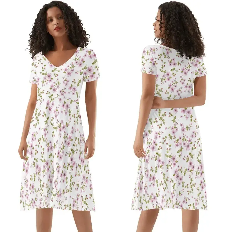 Butterfly Charmer Purple Floral Dress for Garden Party Glam