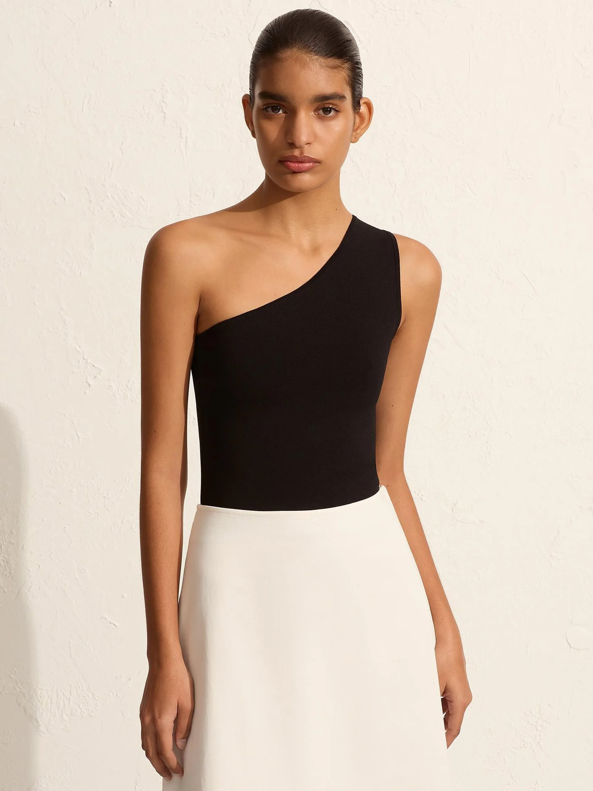 Chalk cotton A-Line skirt