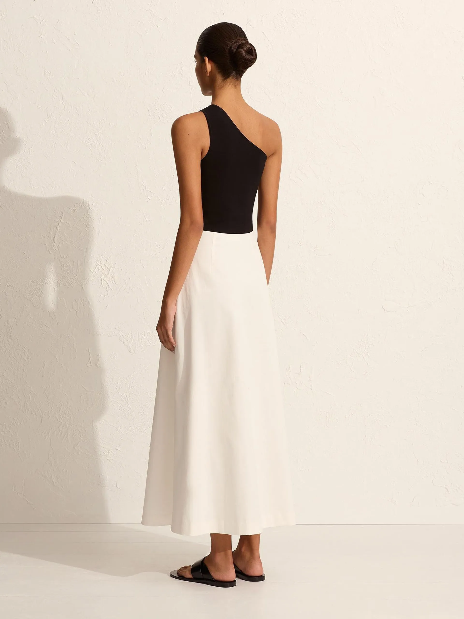 Chalk cotton A-Line skirt
