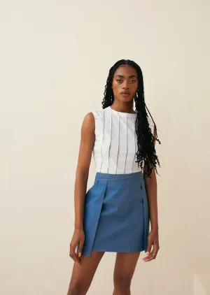 Criss Cross Denim Mini Skirt