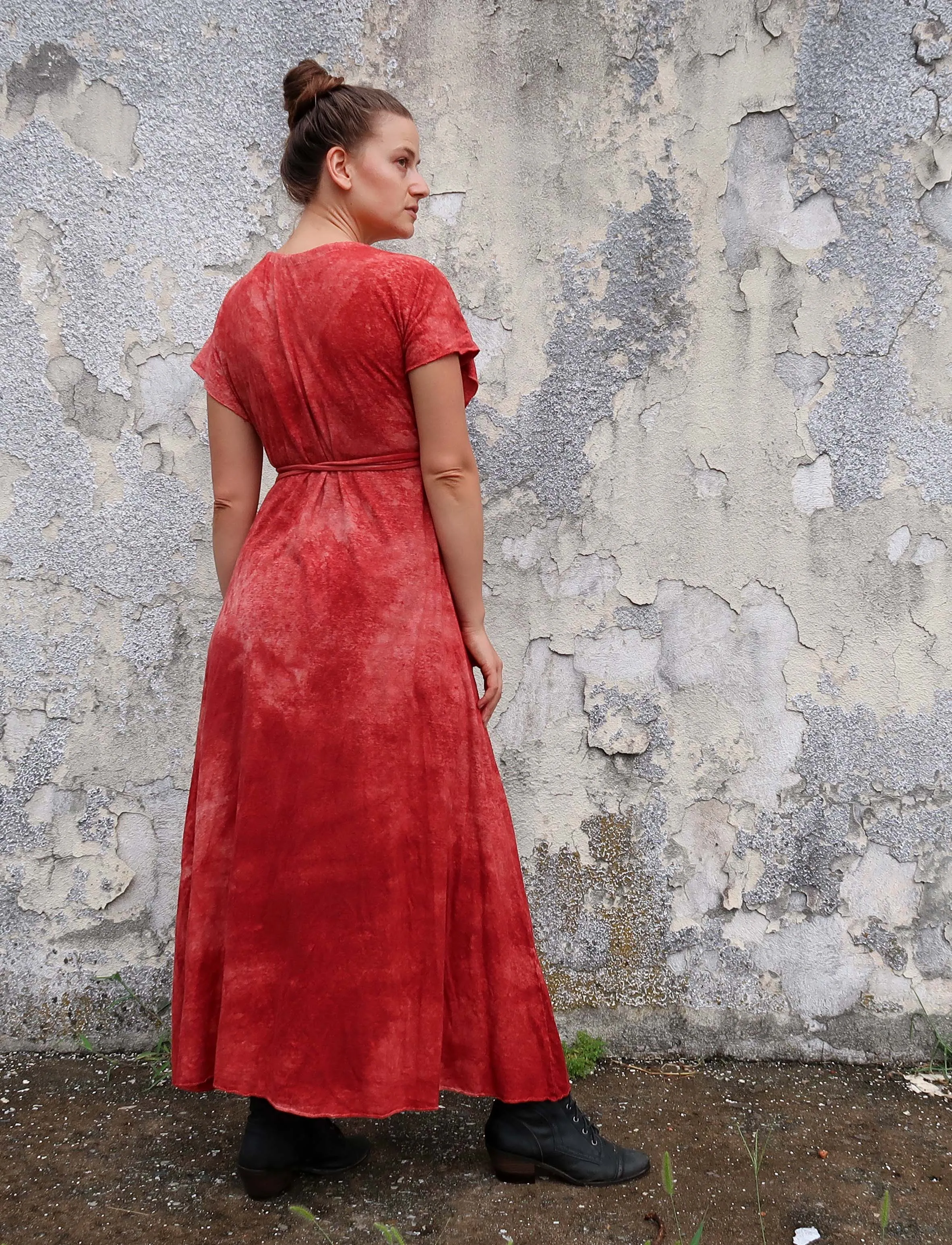 Drawstring Wrap Kimono Simplicity Long Dress