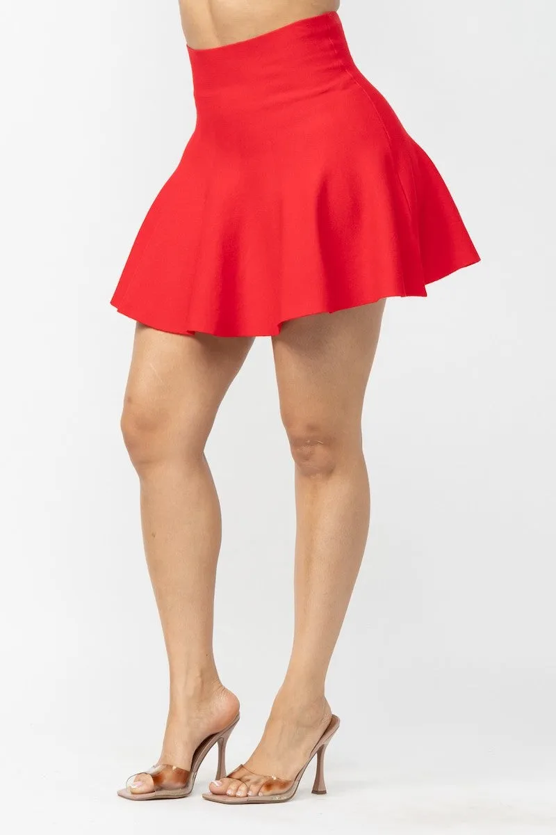Fit & Flare Seamless Ribbed Skirt