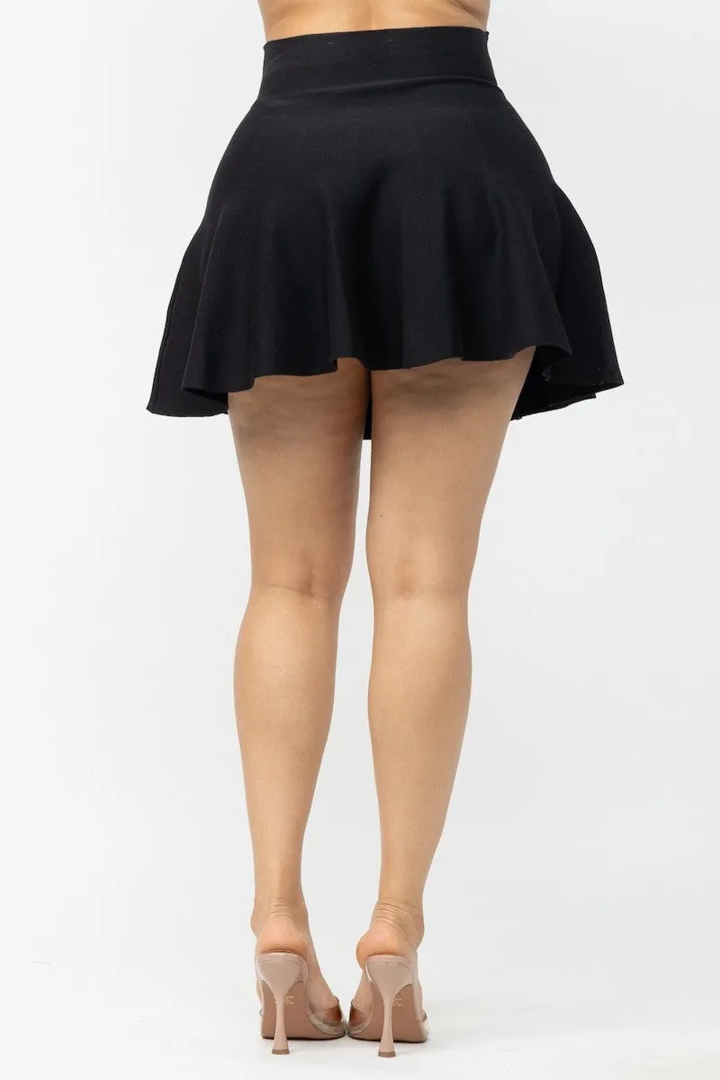 Fit & Flare Seamless Ribbed Skirt