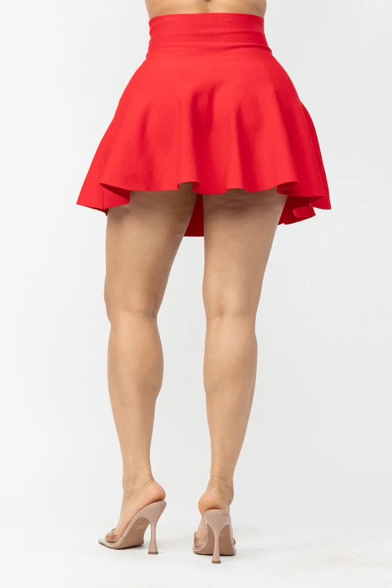 Fit & Flare Seamless Ribbed Skirt