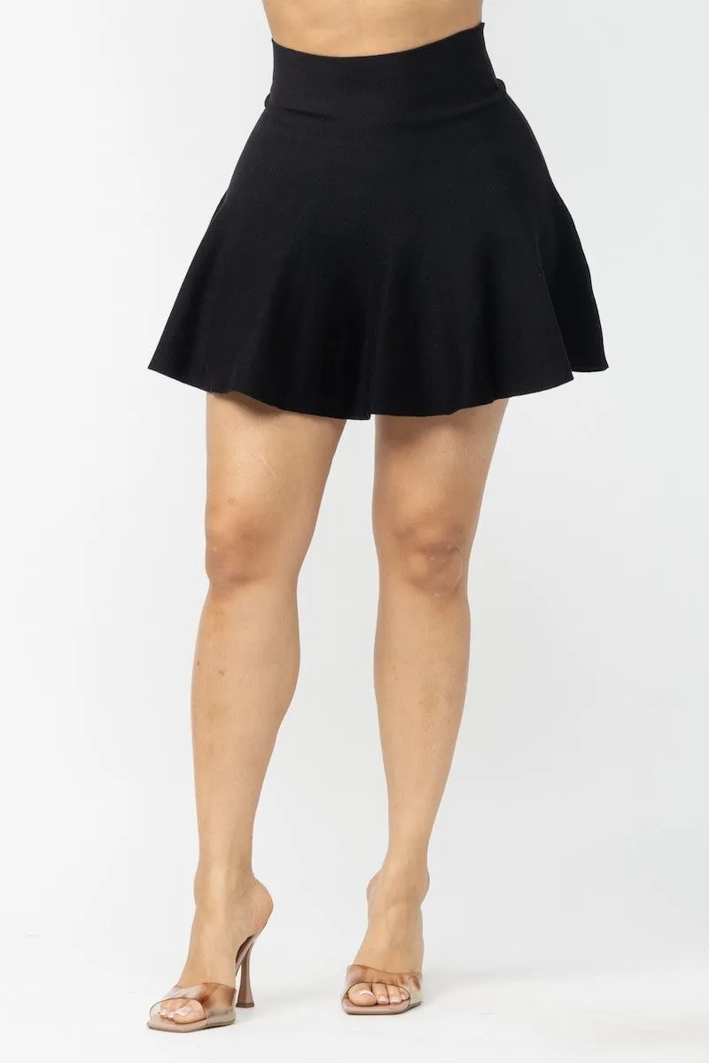 Fit & Flare Seamless Ribbed Skirt