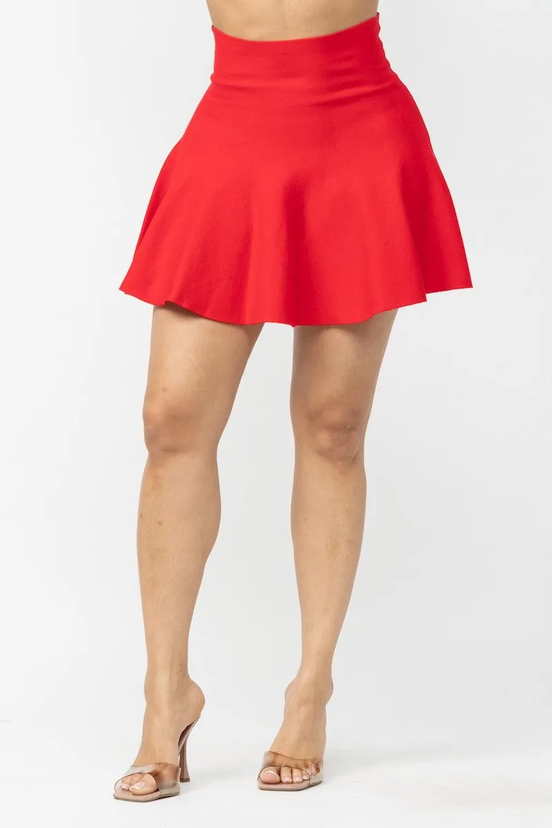 Fit & Flare Seamless Ribbed Skirt