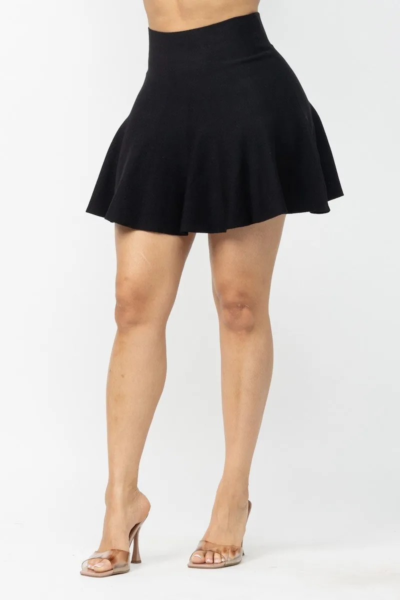 Fit & Flare Seamless Ribbed Skirt