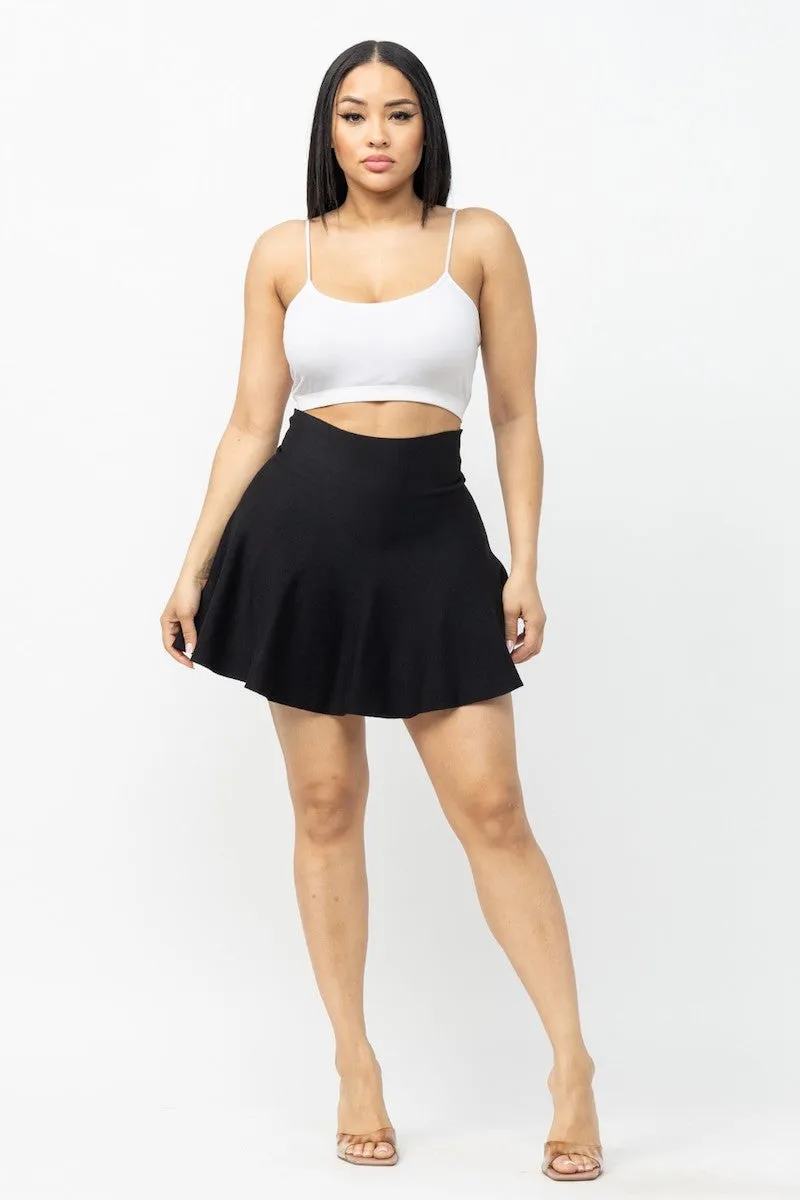 Fit & Flare Seamless Ribbed Skirt