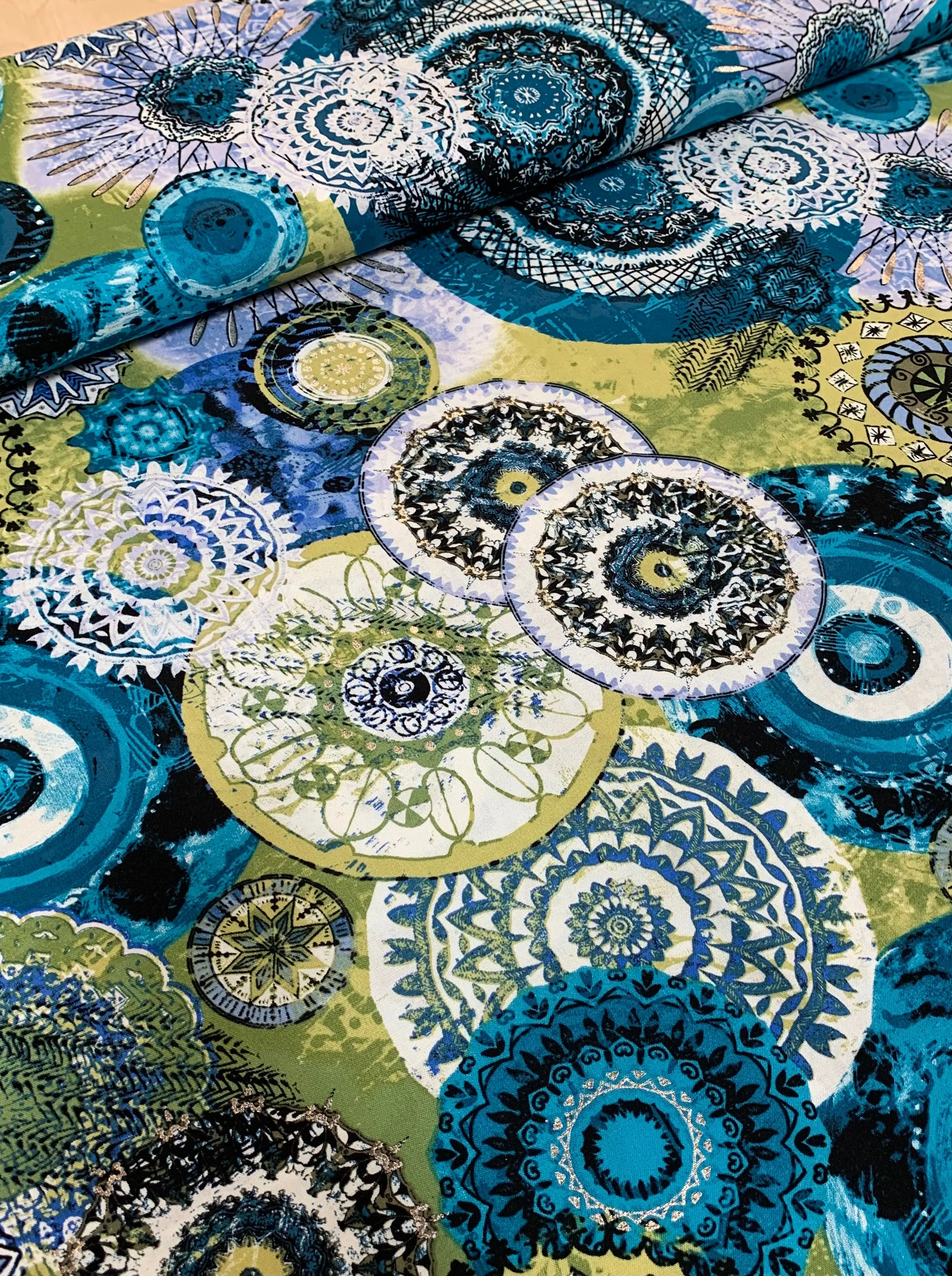 Foil Kaleidoscope Challis Viscose