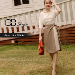 HIGH WAIST A-LINE MIDI SKIRTS