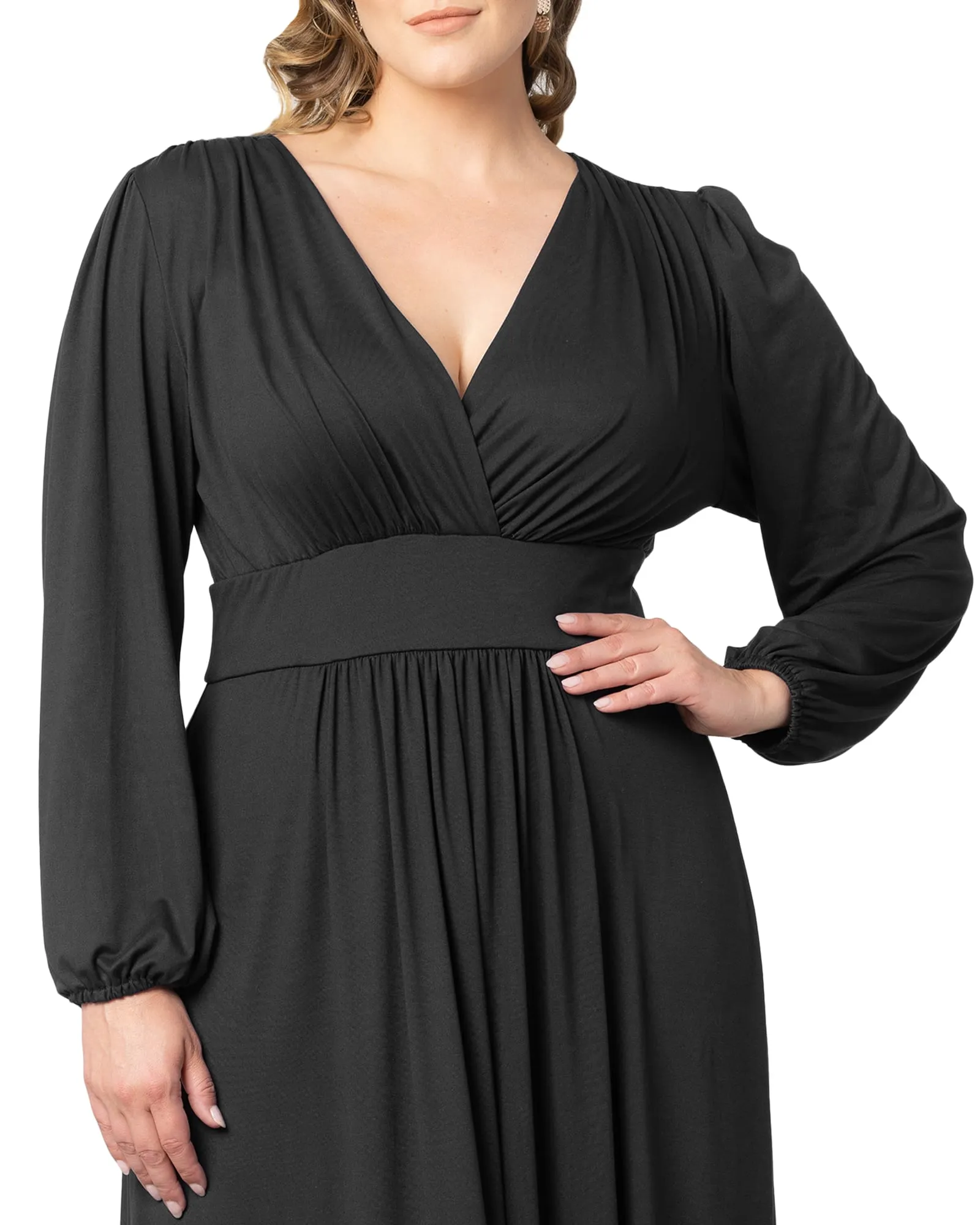 Kelsey Long Sleeve Maxi Dress | BLACK NOIR