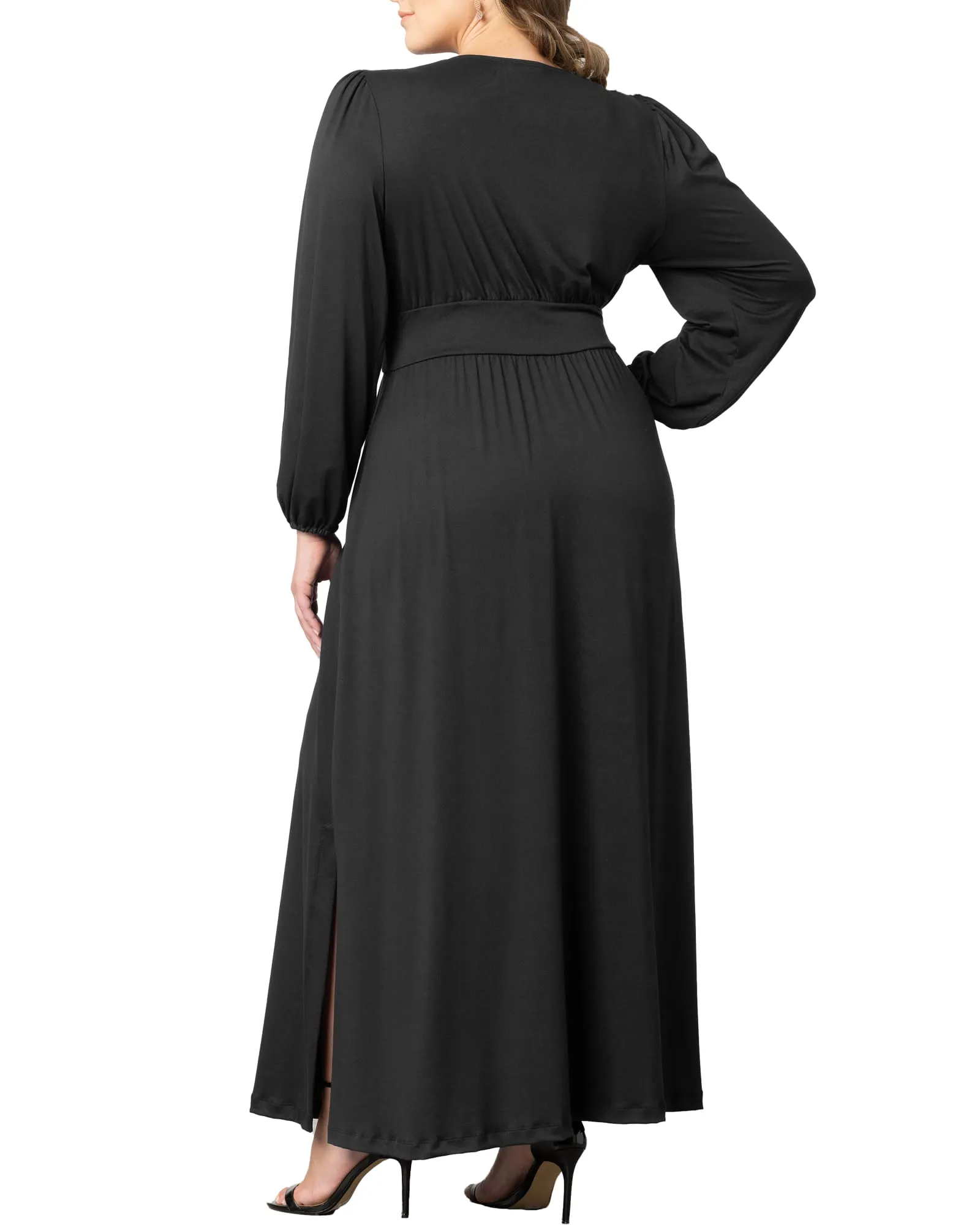 Kelsey Long Sleeve Maxi Dress | BLACK NOIR