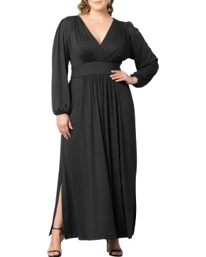 Kelsey Long Sleeve Maxi Dress | BLACK NOIR