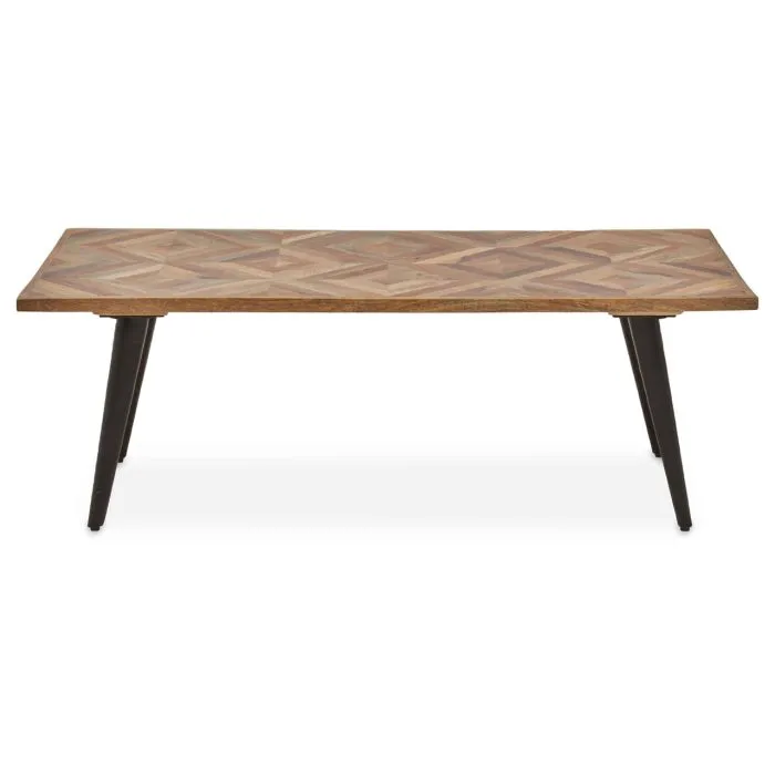 Mango Wood Modern Industrial Style Coffee Table