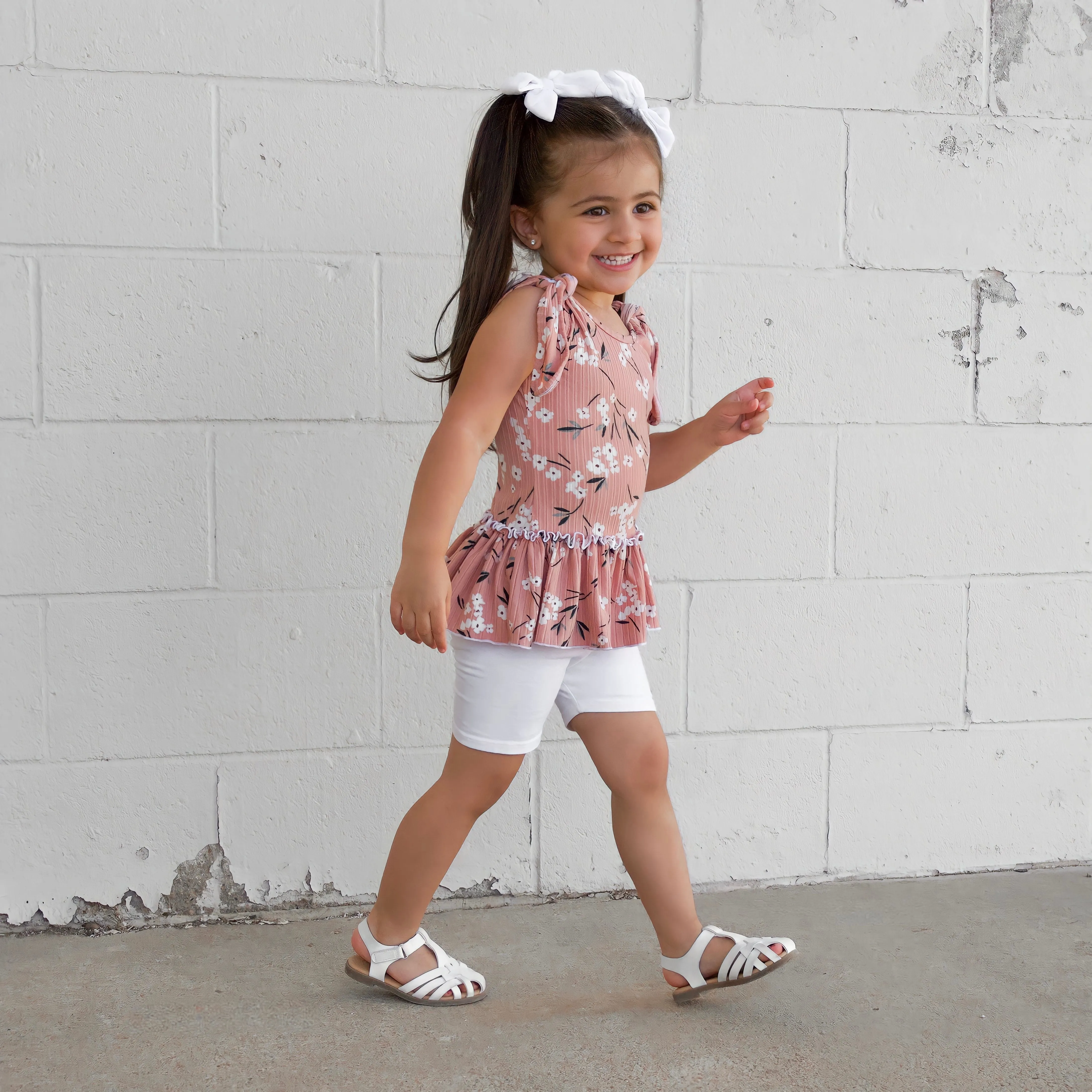 Mauve Floral Ruffled Leotard