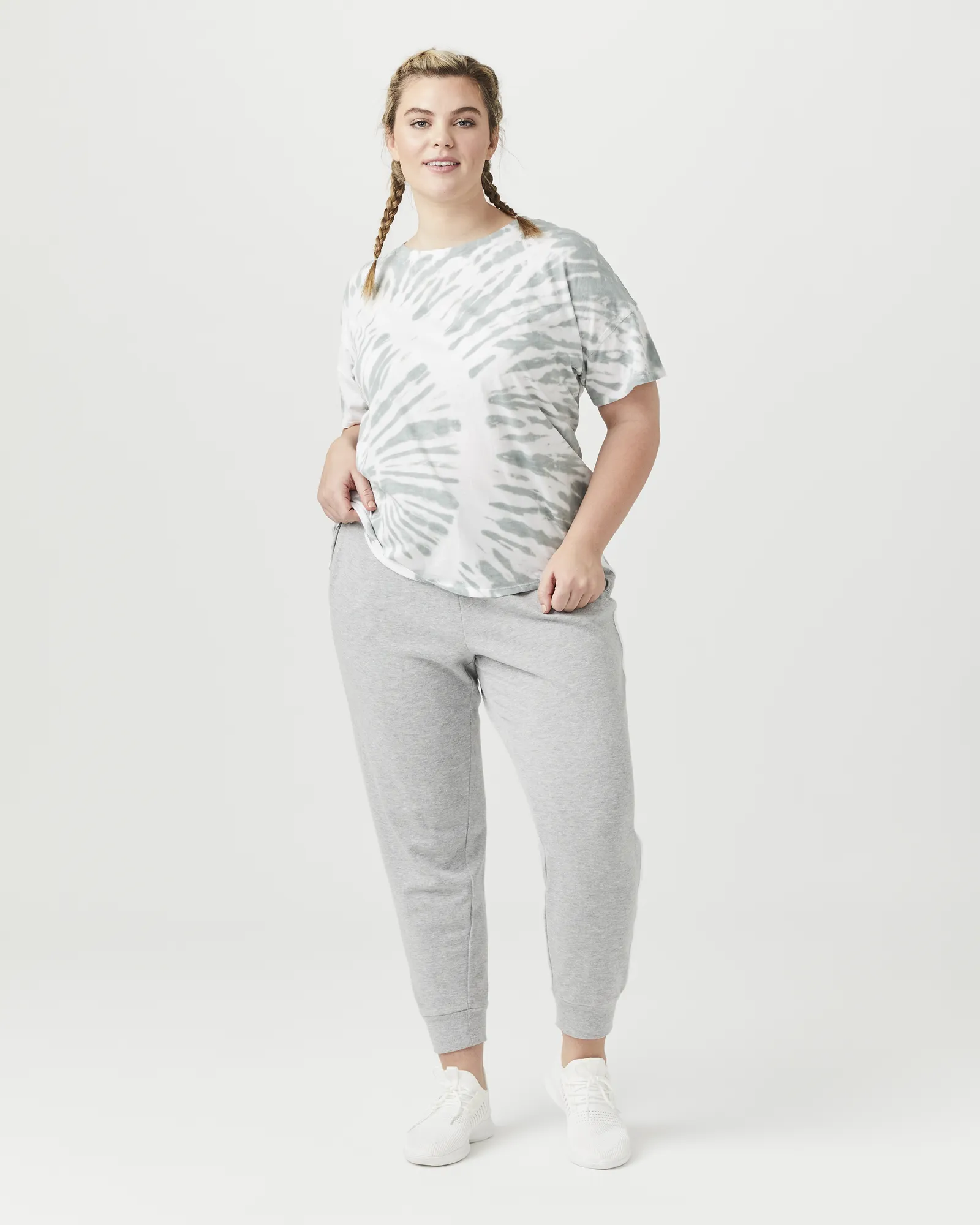 Paloma Tie-Dye Tee | White / Olive Green