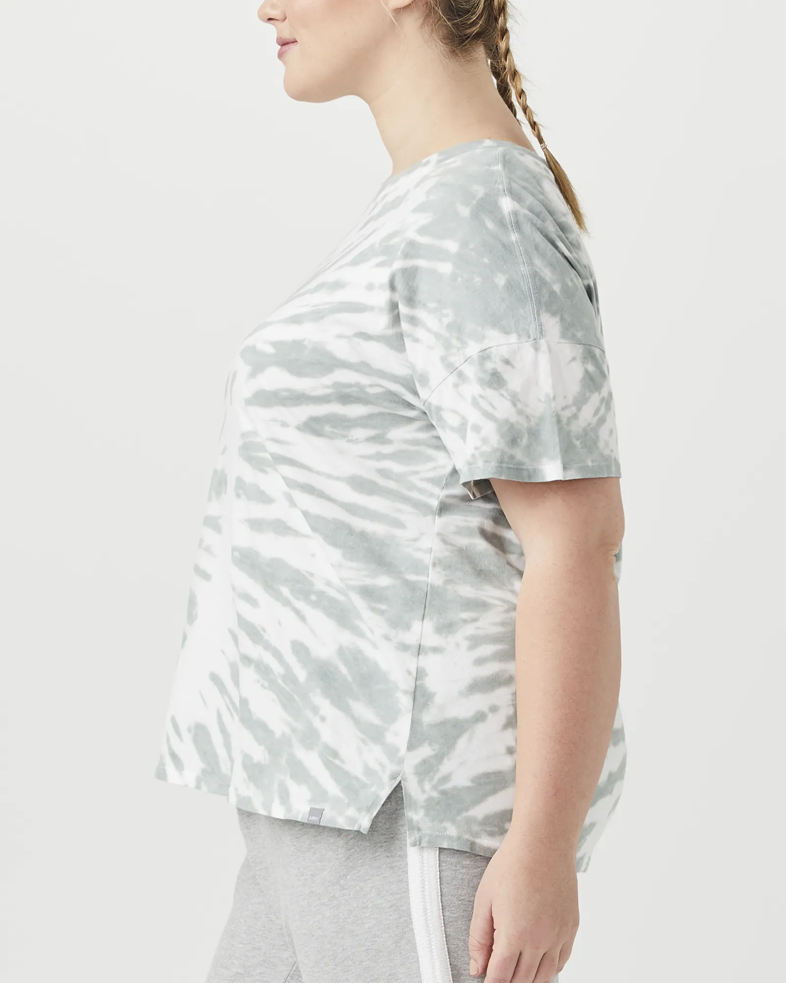 Paloma Tie-Dye Tee | White / Olive Green