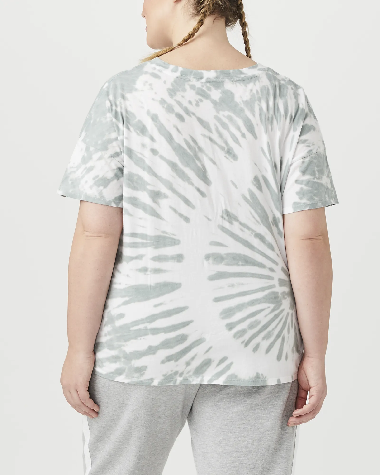 Paloma Tie-Dye Tee | White / Olive Green