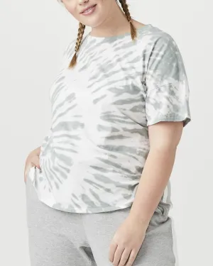 Paloma Tie-Dye Tee | White / Olive Green