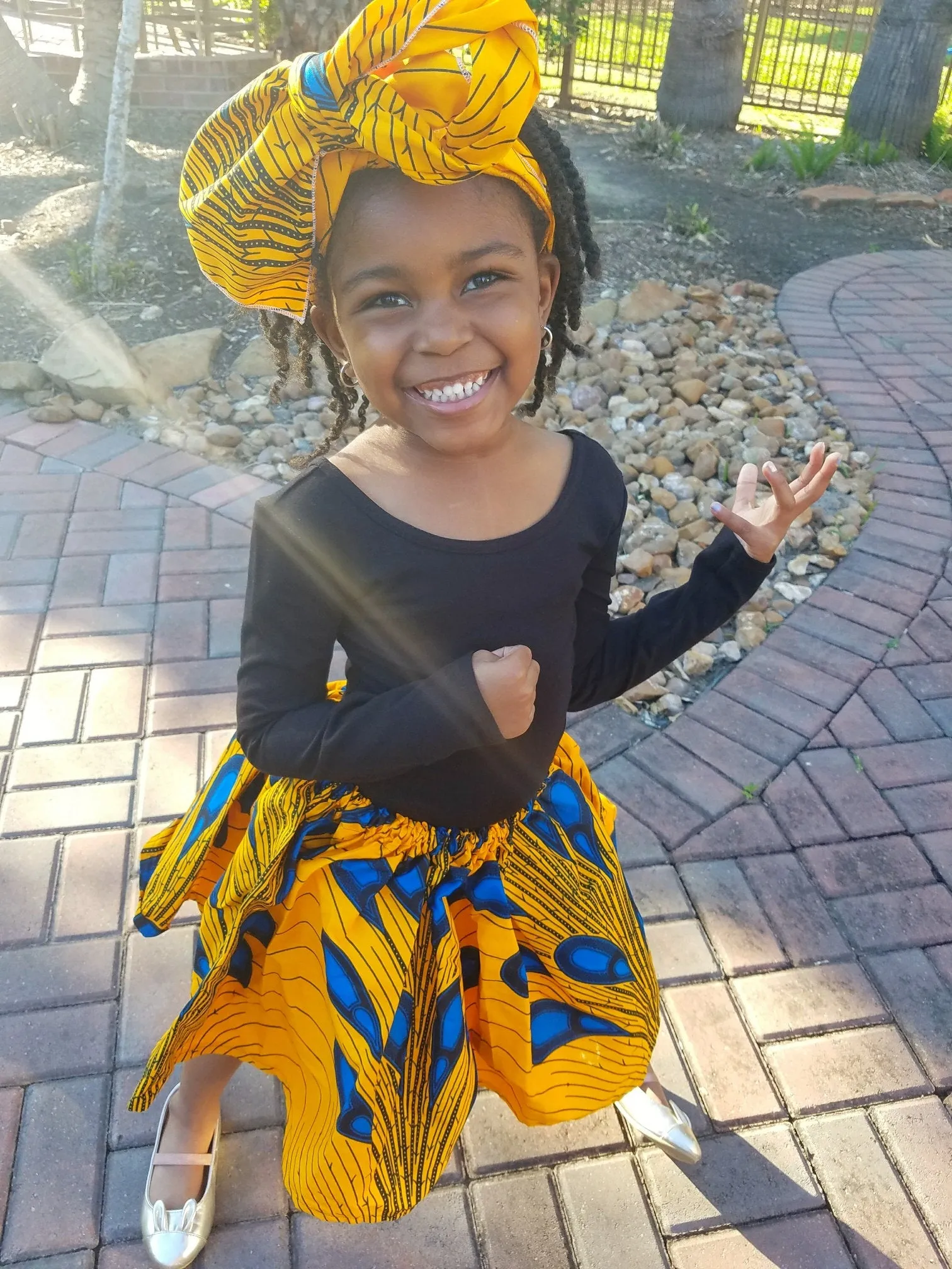 Red with Yellow African Skirt Set