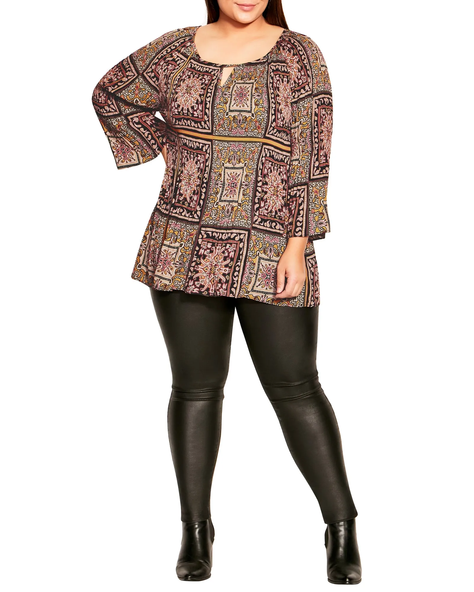 Sana Pleated Top | Black / Brown