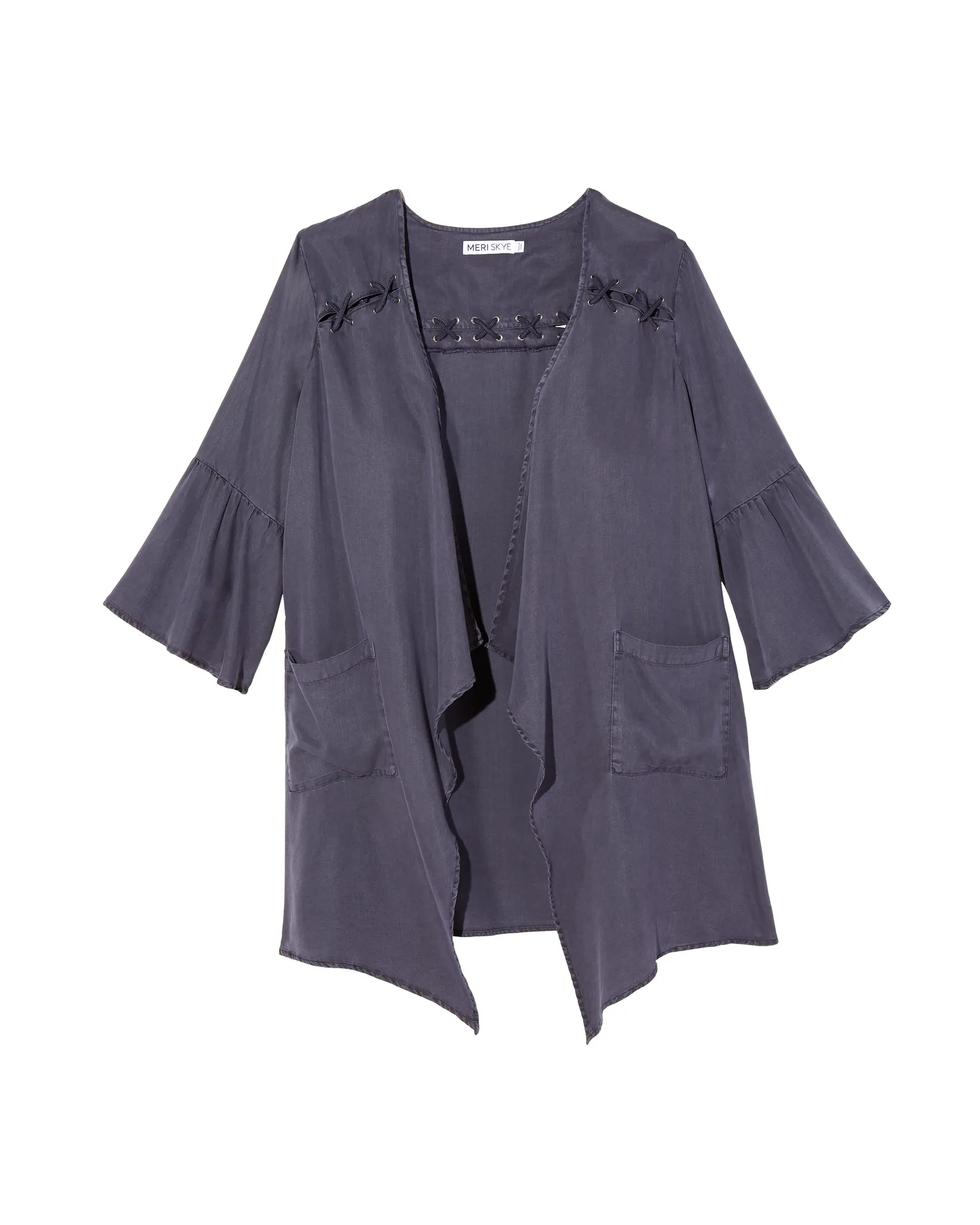 Valerie 3/4 Flared Sleeve Kimono | Charcoal Grey