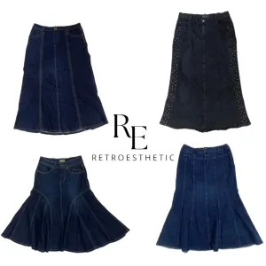Y2K Maxi Floral Denim Skirts (SR-552)