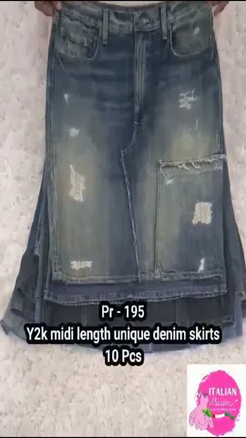 Y2K Midi Length Unique Denim Skirts